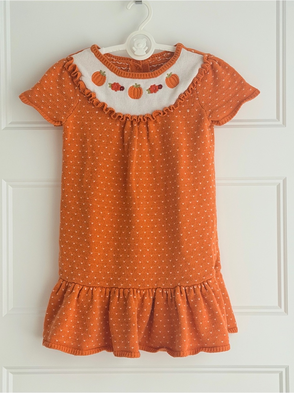 Gymboree Orange Pumpkin Knit Dress with Ruffle Hem